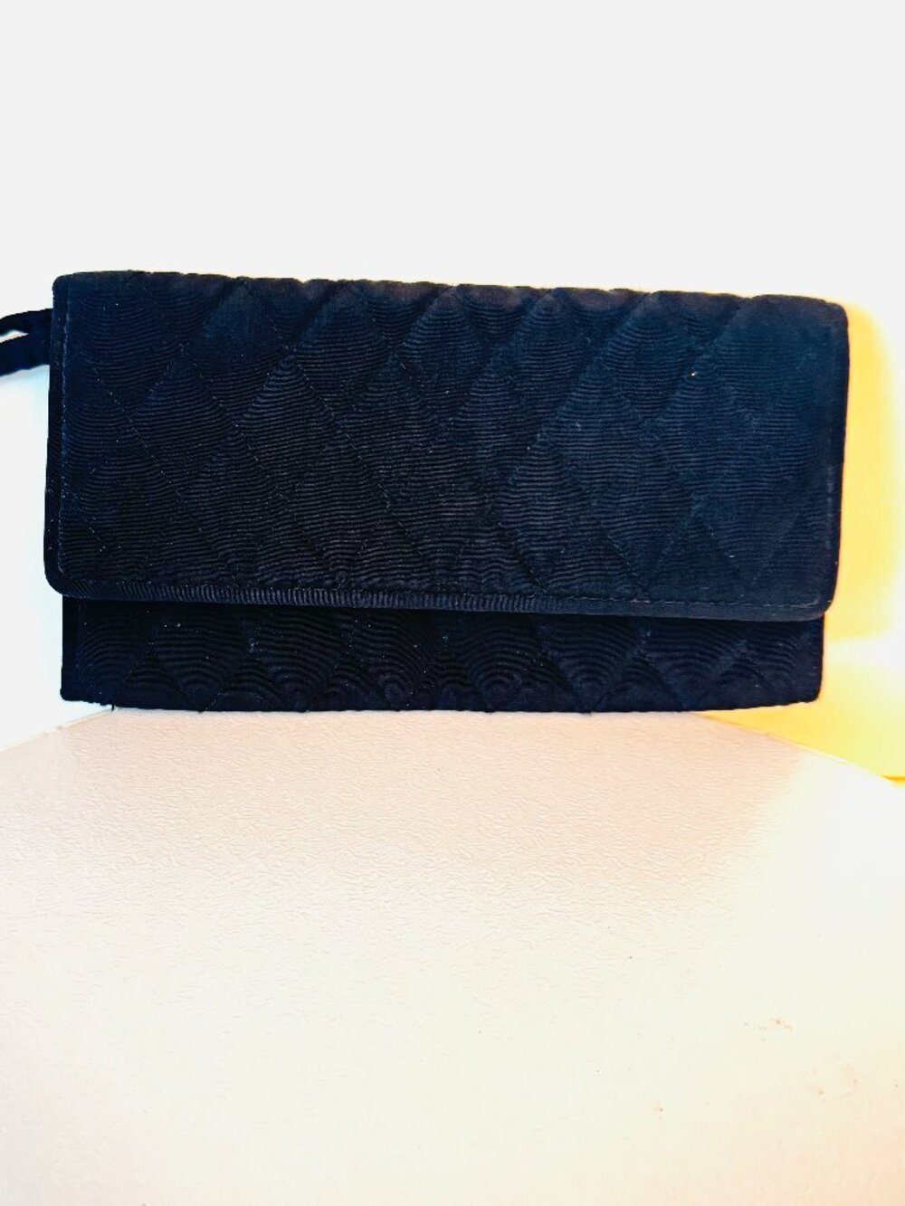 Vera Bradley Wristlet Accordion Wallet Black Quilted Microfiber